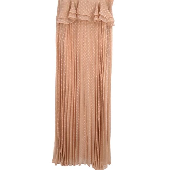 Gianni Bini Cottage Core Swiss Dot Ruffle Pleated Sweetheart Spaghetti Maxi Sz 4 - Picture 8 of 11